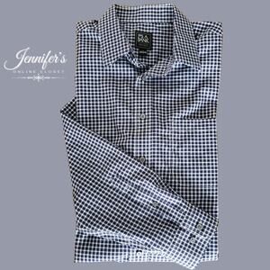 3/$25 Jos. A. Bank Men's Blue White Check Casual Shirt Size Large